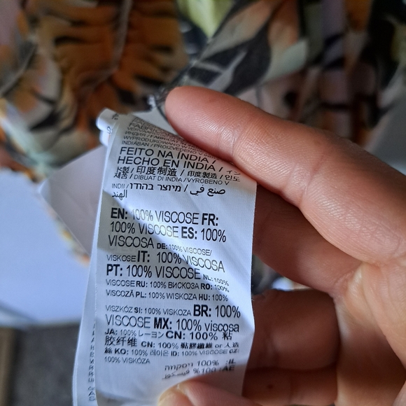 Billabong Tropical Print Dress - Black, Orange, Green - Picture 7 of 8